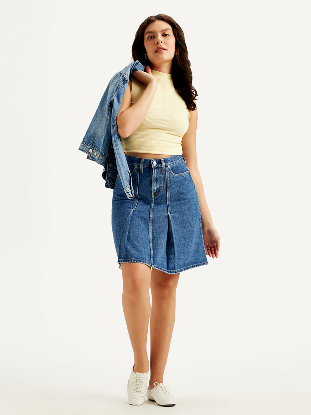 Women's High Rise Blue A-Line Skirt - 84fa4f27-0a34-449c-afa9-a3c1e50bf509 View