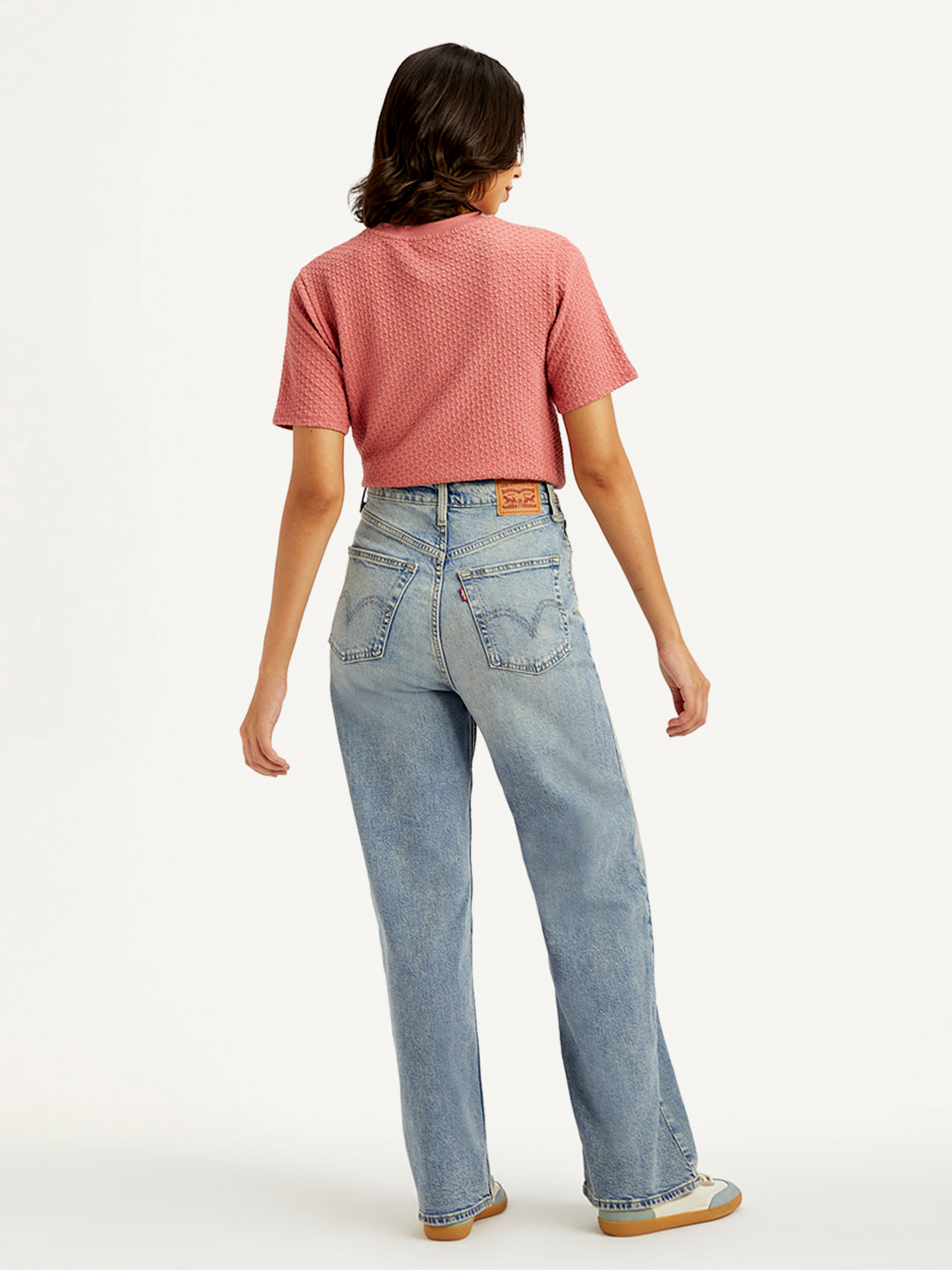 Women's Light Blue Loose Fit High Rise Jeans - 9e8e0427-e44f-48b0-972a-e4bef657fcf4 View