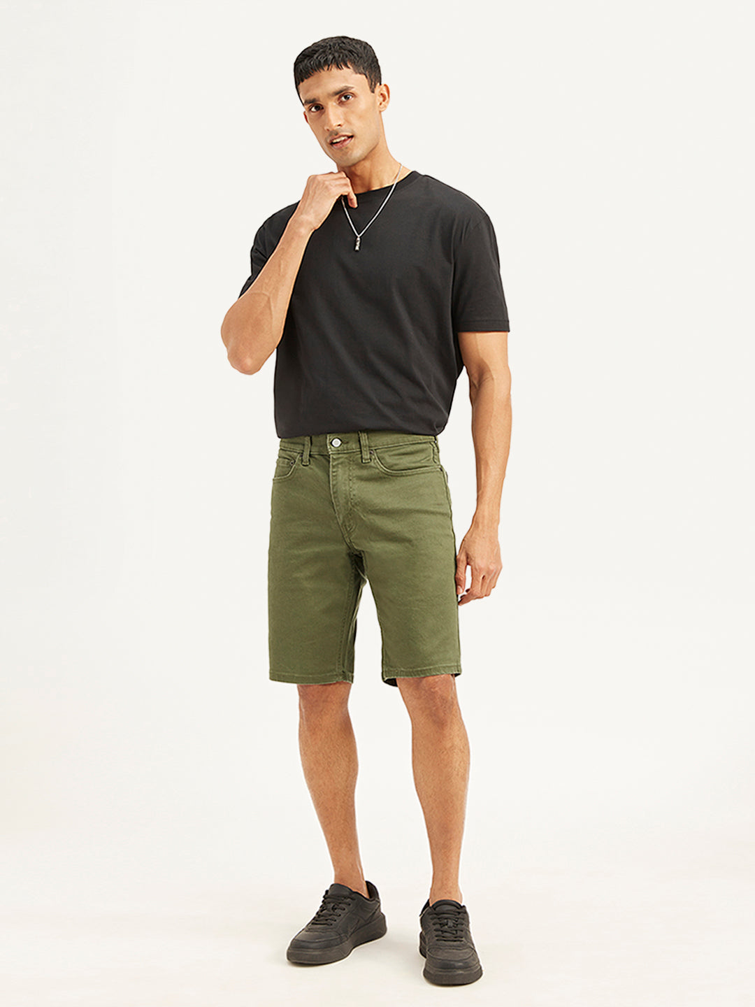 Men's Olive Tapered Shorts - a10b4f58-99d5-412b-bebf-a8f7225a5fa1 View