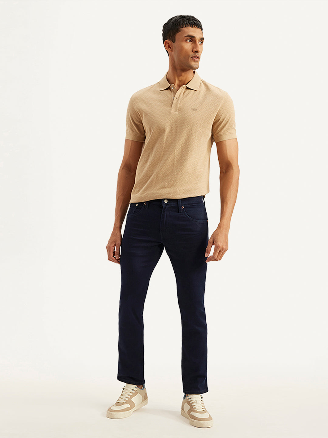 Men's 65504 Dark Blue Skinny Fit Mid Rise Jeans - da9bd6f0-cddc-4382-81d7-04f7d255ed29 View
