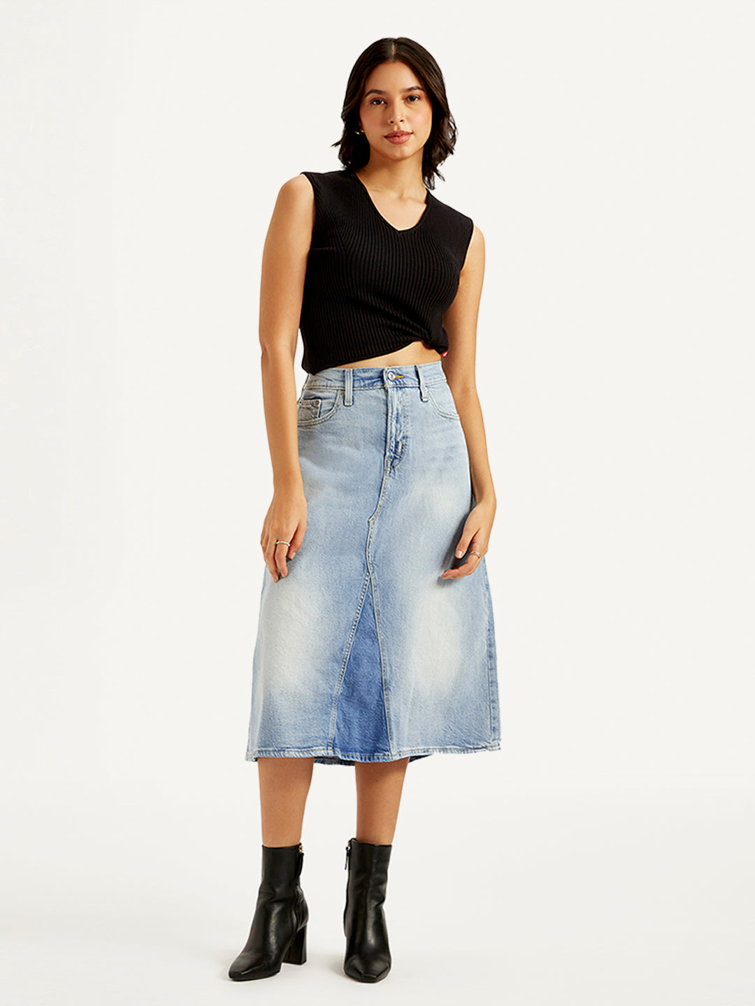 Women's High Rise Blue A-Line Skirt - e0fd219d-69a7-4e94-abdb-9c1eb9cf4cf0 View