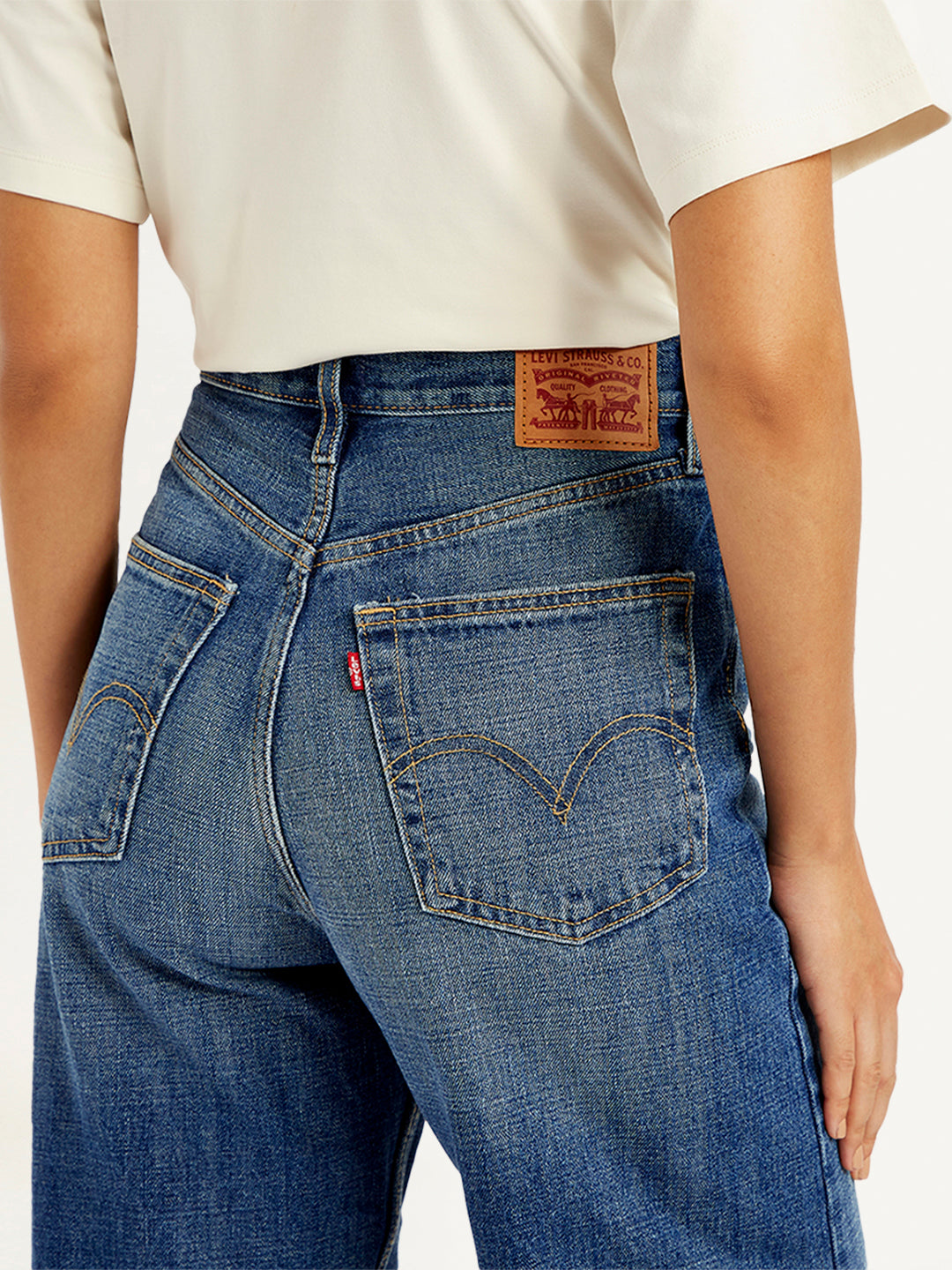 Women's Blue Loose Fit High Rise Jeans - f24dbce1-6c65-4a69-b22b-d5555856a82a View