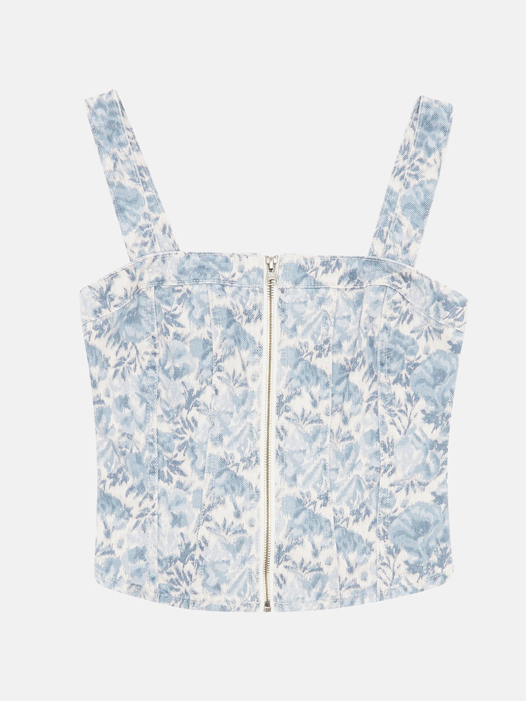 Women's Floral Blue Square Neck Corset Top - e70f0c554833fba17f486d676d7427bc View