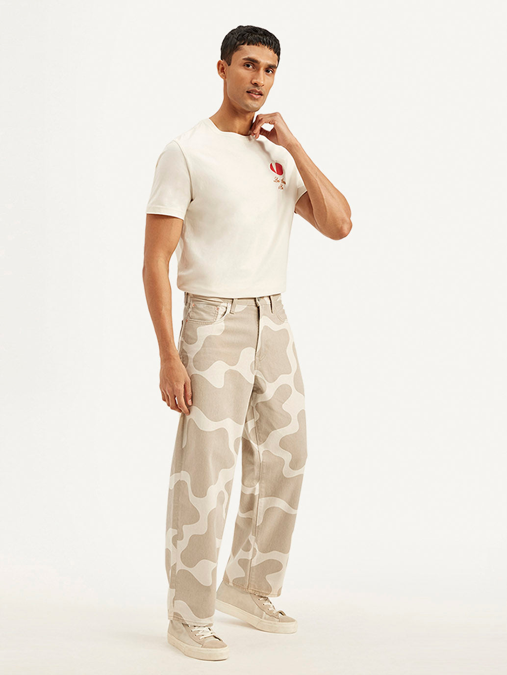 Men's 578 Beige Loose Fit Mid Rise Jeans - ebea12655b21e697d62aee71eceaf0a6 View