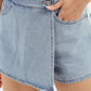 Women's High Rise Blue Regular Fit Skort - FrontDetails View