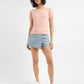 Women's High Rise Blue Regular Fit Skort - ModelFront View