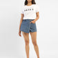 Women's High Rise Navy Regular Fit Skirt - ModelFront View