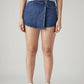 Women's Mid Rise Blue Regular Fit Skorts - Front View