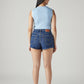 Women's Mid Rise Blue Regular Fit Skorts - Back View