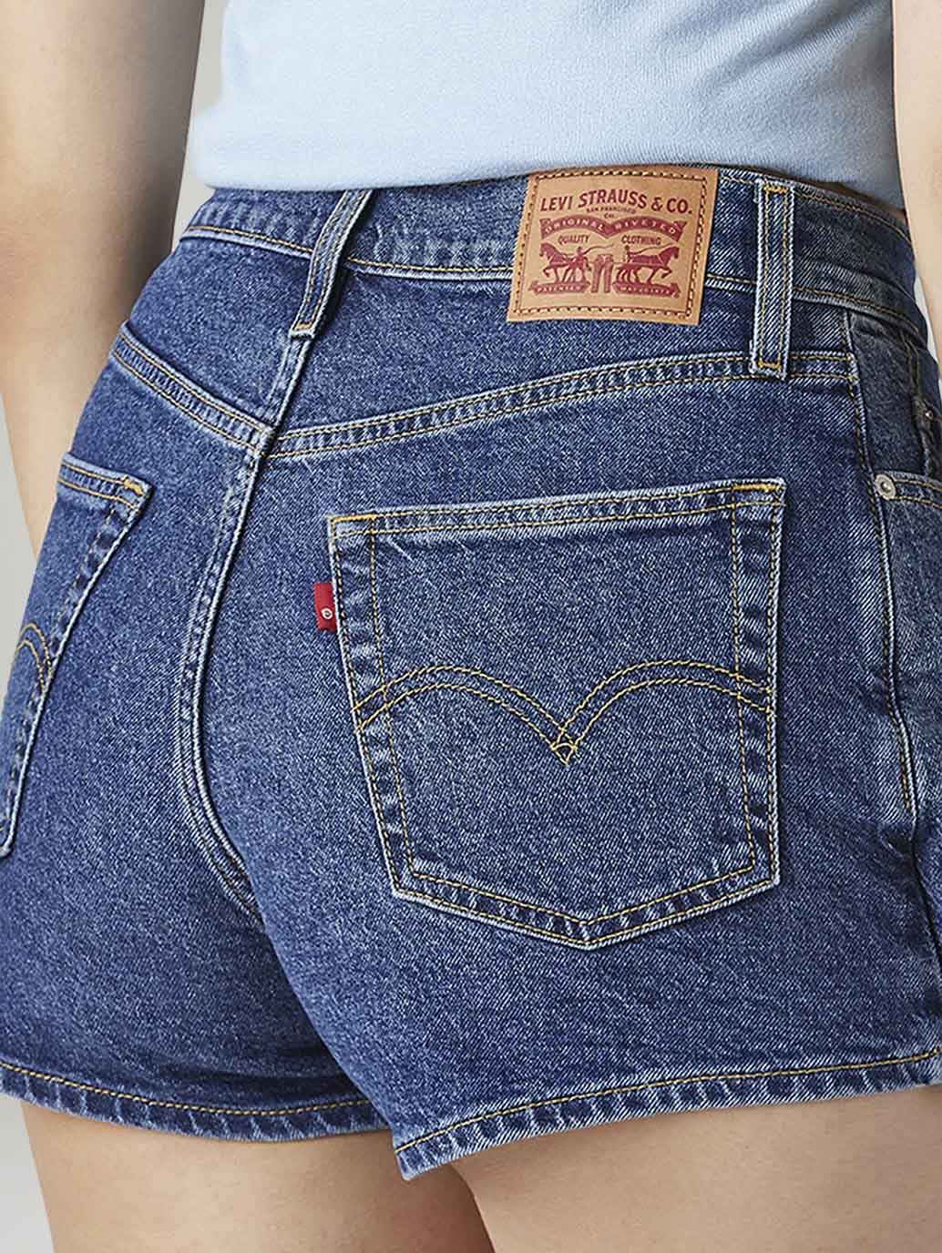 Women's Mid Rise Blue Regular Fit Skorts - Detail View