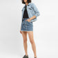 Women's High Rise Blue Regular Fit Skirt - StyleShot View