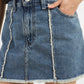 Women's High Rise Blue Regular Fit Skirt - FrontDetails View