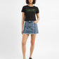Women's High Rise Blue Regular Fit Skirt - ModelFront View