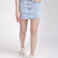 Women's Mid Rise Light Blue Regular Fit Skirt - 1 View
