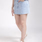 Women's Mid Rise Light Blue Regular Fit Skirt - 2 View