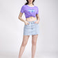 Women's Mid Rise Light Blue Regular Fit Skirt - 7 View