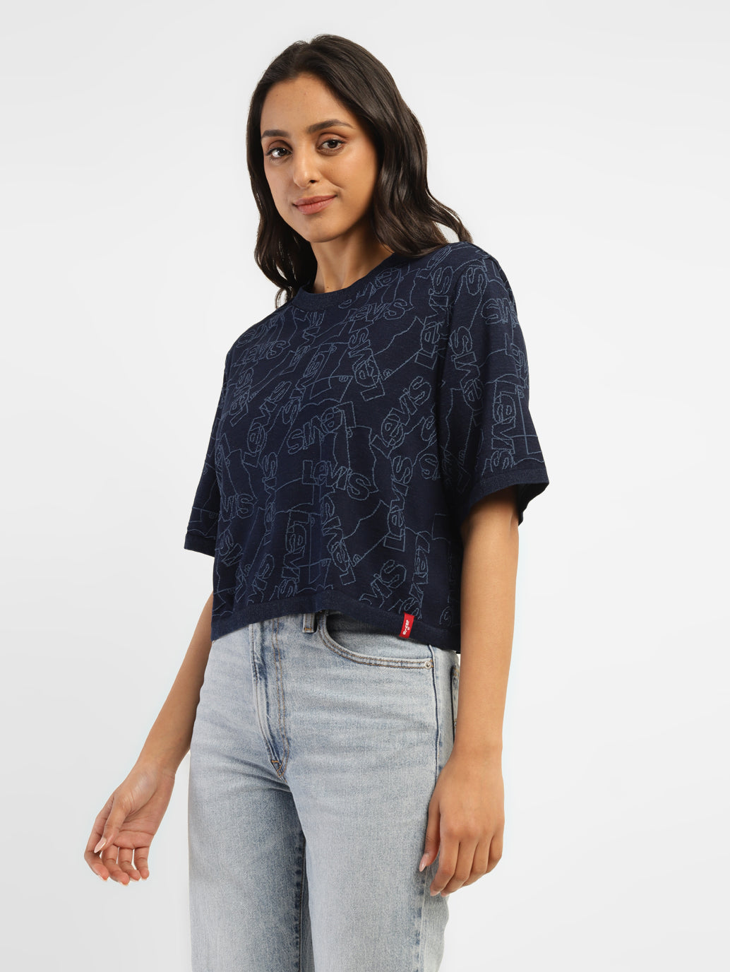 Women's Brand Logo Boxy T-Shirt - 4fcbe14d-5973-48f1-b4e4-d3763834cd50 View