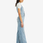 Women's Solid Blue V Neck Jumpsuit - 1ec796e1-355c-4ae1-b157-81b6c564a072 View