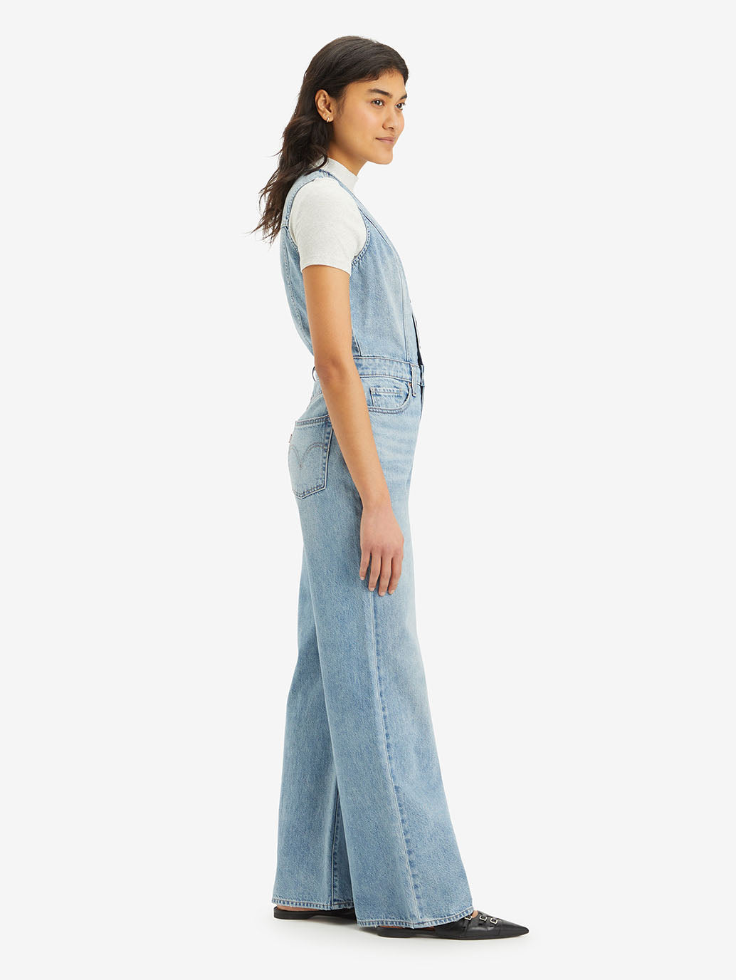 Women's Solid Blue V Neck Jumpsuit - 1ec796e1-355c-4ae1-b157-81b6c564a072 View