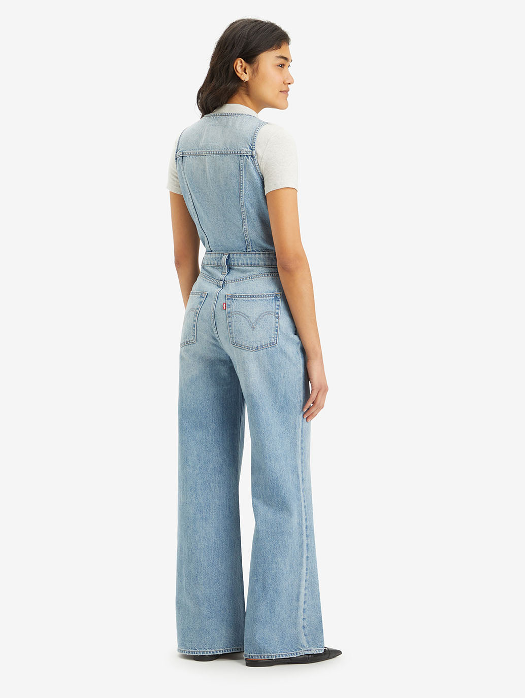 Women's Solid Blue V Neck Jumpsuit - 05380a6d-63a5-4788-87e4-805120aabf07 View
