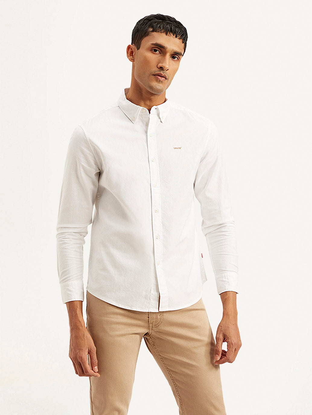 Men's Solid Slim Fit Oxford Shirt - 2b8660ec-337f-4d52-9494-604c2f1ab443 View