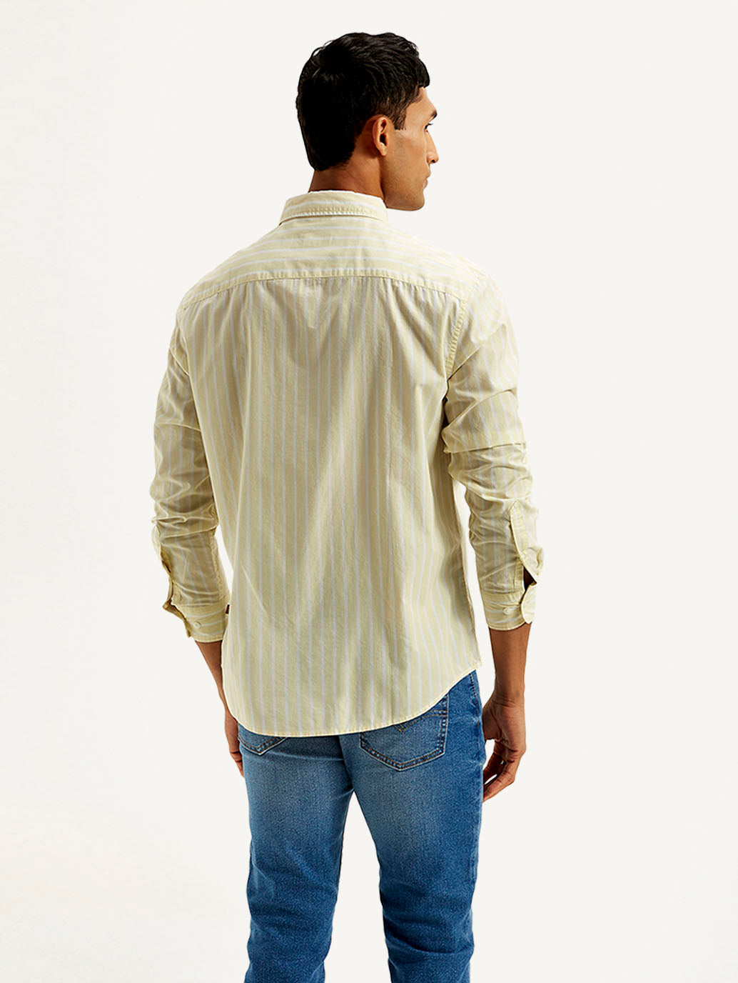 Men's Striped Slim Fit Shirt - Back View