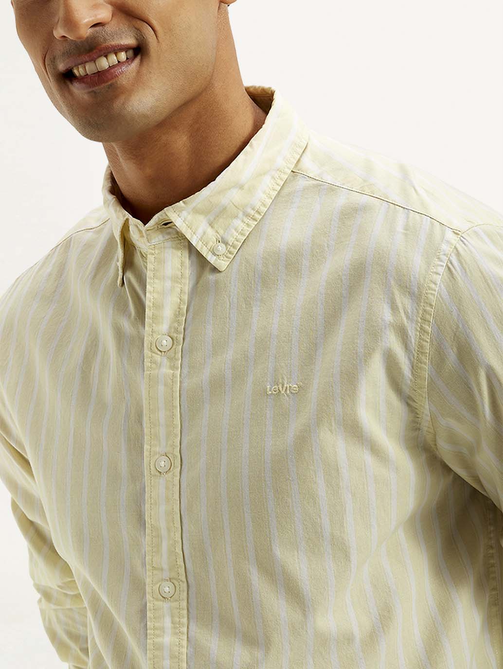Men's Striped Slim Fit Shirt - Detail View