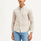 Men's Checkered Slim Fit Oxford Shirt - Front View