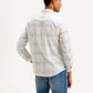 Men's Checkered Slim Fit Oxford Shirt - Back View