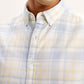 Men's Checkered Slim Fit Oxford Shirt - Detail View