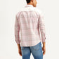 Men's Checkered Slim Fit Oxford Shirt - Back View