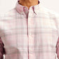 Men's Checkered Slim Fit Oxford Shirt - Detail View