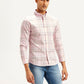 Men's Checkered Slim Fit Oxford Shirt - Side View