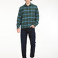 Men's Checkered Dark Green Spread Collar Shacket - 6 View