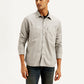 Men's Solid Overdyed Relaxed Fit Shirt - Front View