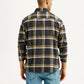 Men's Flannel Checkered Multi Color Spread Collar Shirt - Back View