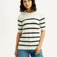 Women's Striped Crew Neck T-shirt - Front View