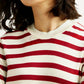 Women's Striped Crew Neck T-shirt - Detail View