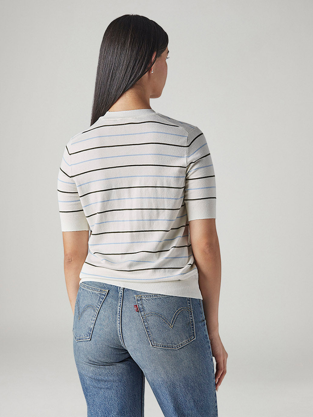 Women's Striped Regular Fit Top - Back View