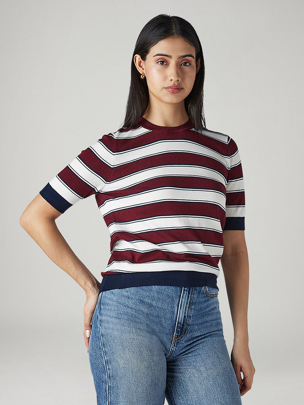 Women's Striped Regular Fit Top