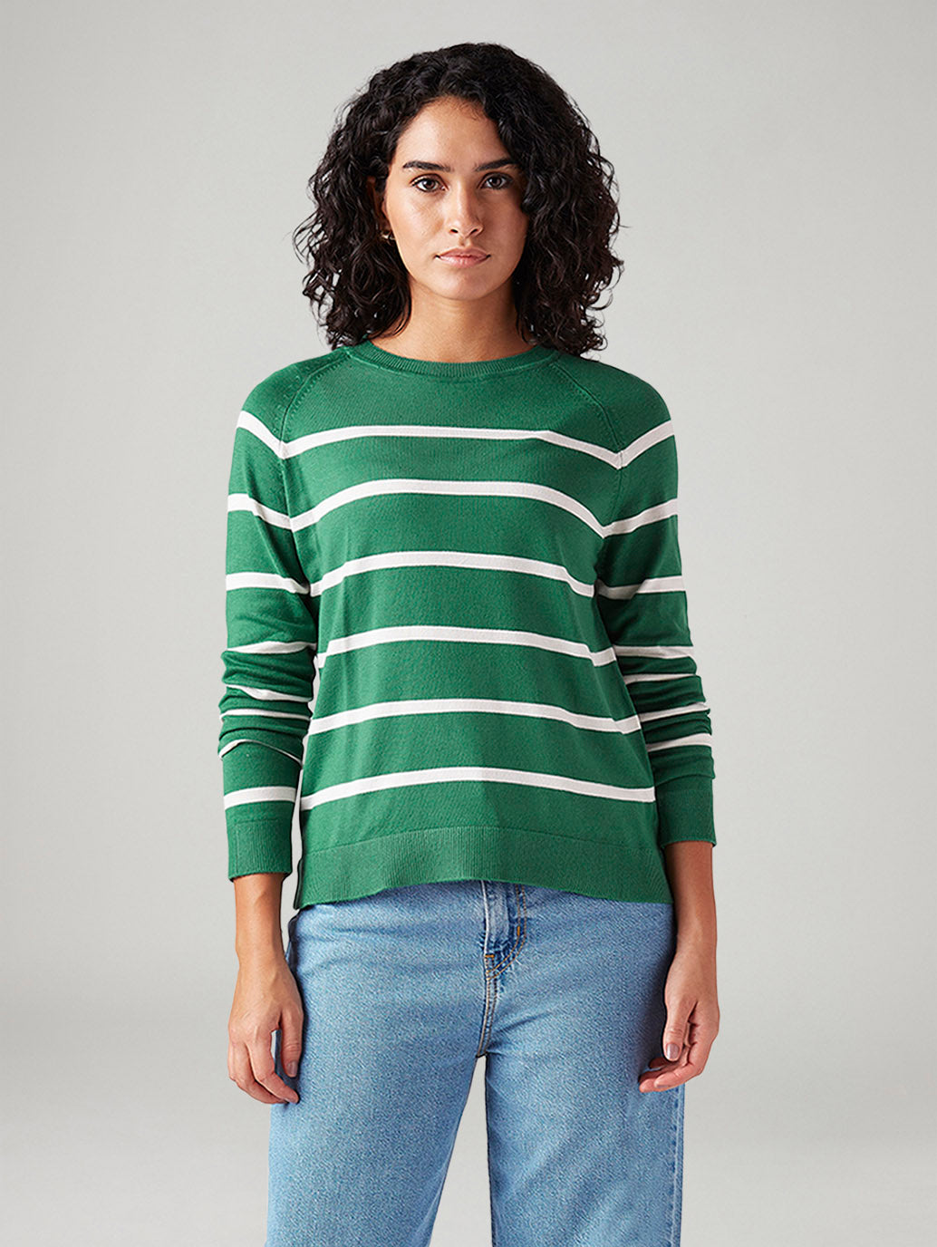 Women's Striped Regular Fit T-Shirt - Front View