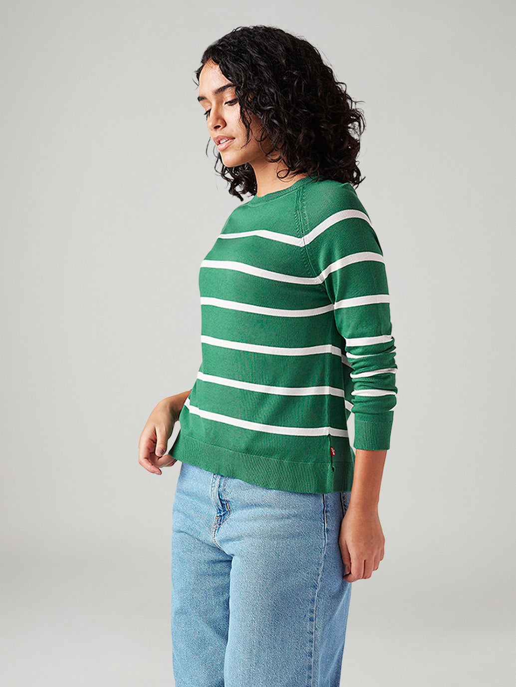 Women's Striped Regular Fit T-Shirt - Side View