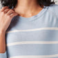 Women's Striped Regular Fit T-Shirt - Detail View