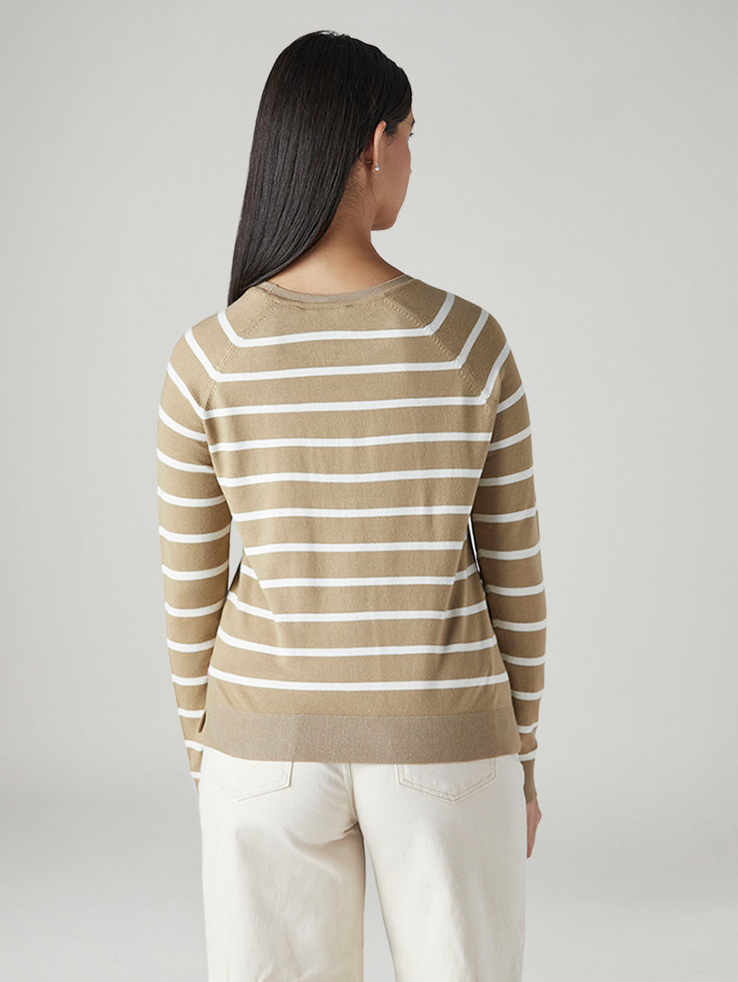 Women's Striped Regular Fit Top - Back View