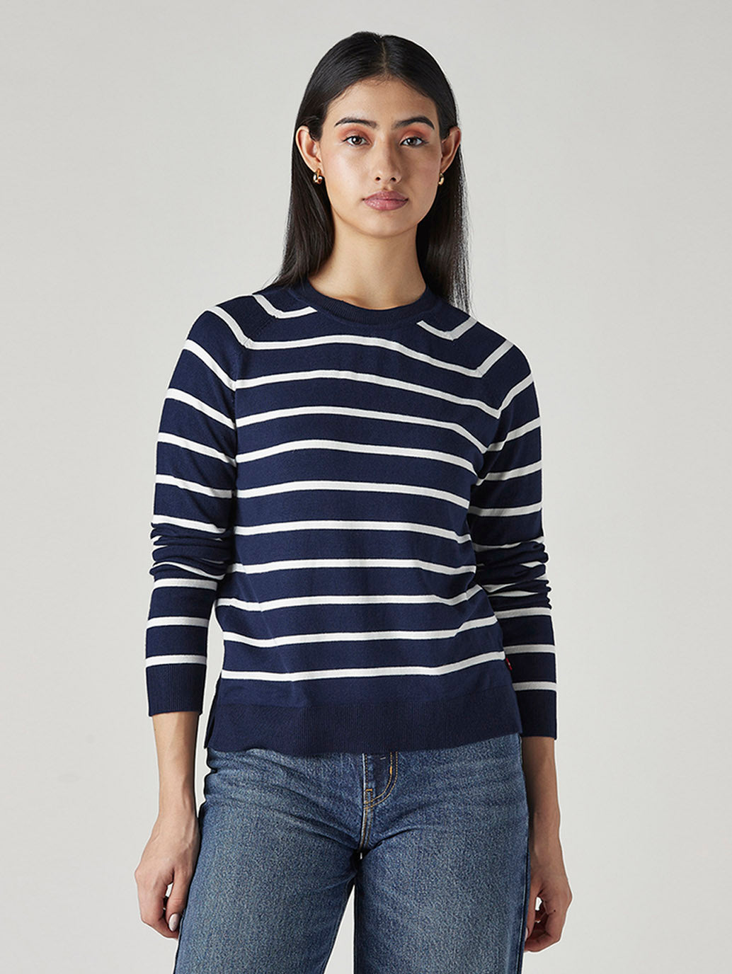 Women's Striped Regular Fit Top - Front View