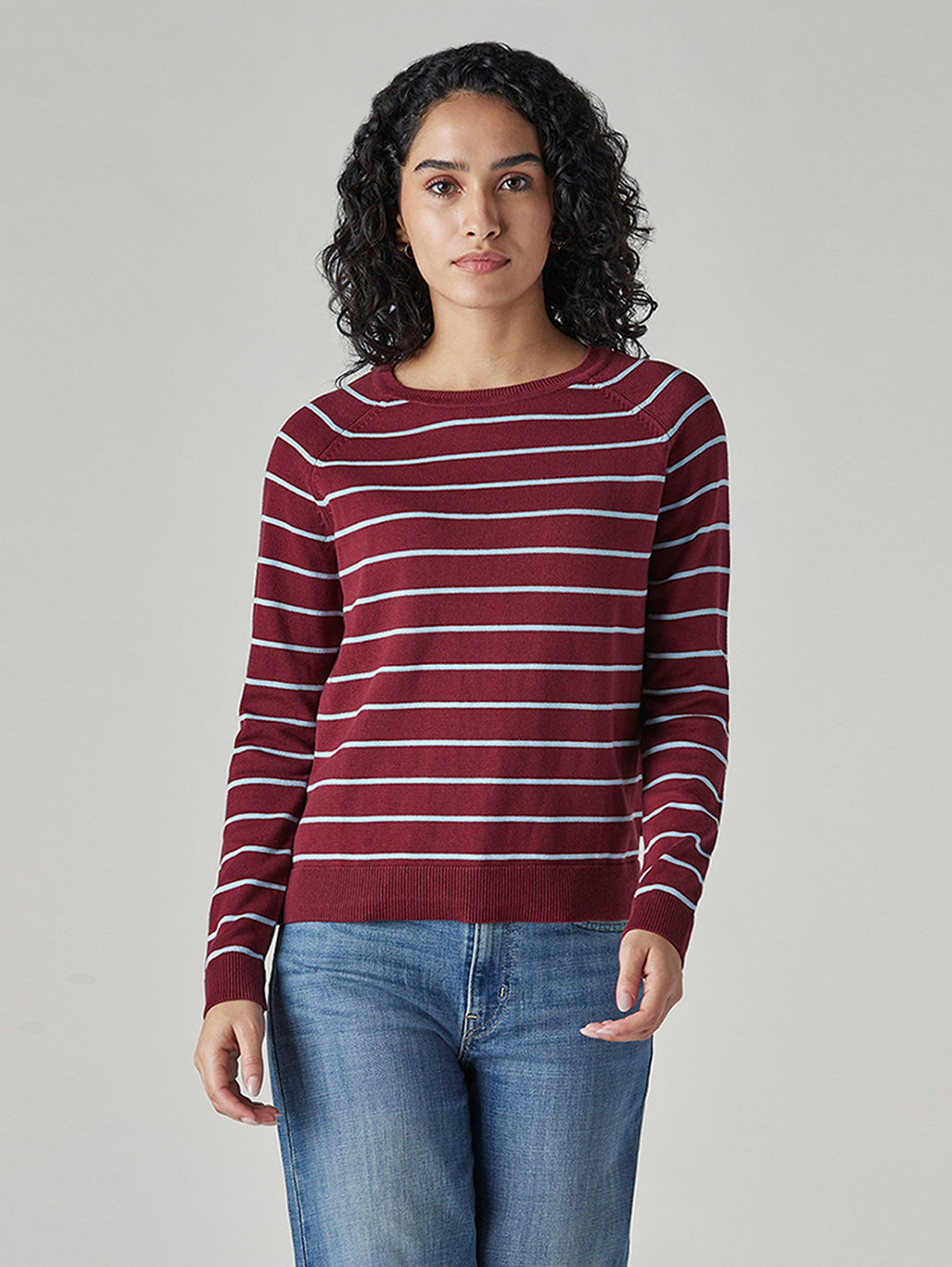Women's Striped Regular Fit Top - Front View