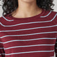 Women's Striped Regular Fit Top - Detail View