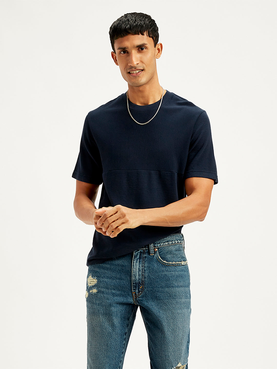 Men's Textured Regular Fit T-Shirt - Styleshot View
