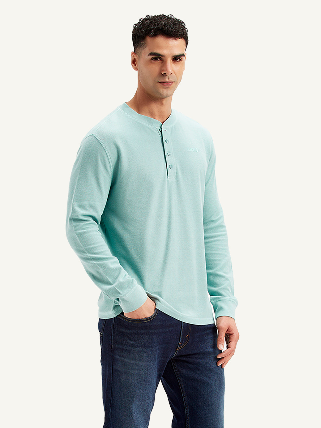 Men's Textured Slim Fit T-Shirt - Side View