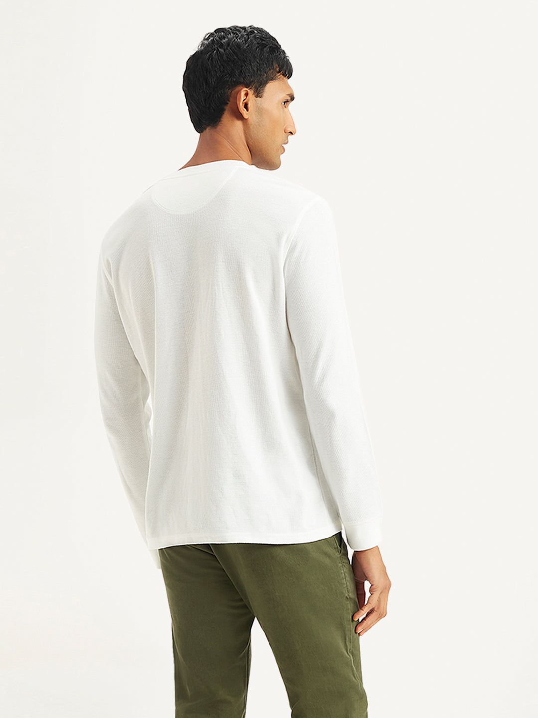 Men's Textured Slim Fit T-Shirt - Back View